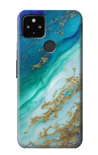 S3920 Abstract Ocean Blue Color Mixed Emerald Hülle Schutzhülle Taschen für Google Pixel 4a 5G
