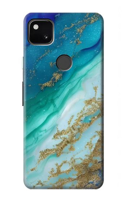 S3920 Abstract Ocean Blue Color Mixed Emerald Hülle Schutzhülle Taschen für Google Pixel 4a
