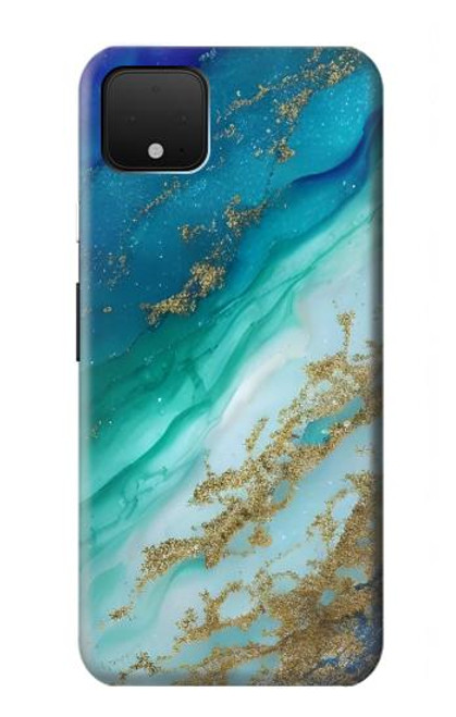 S3920 Abstract Ocean Blue Color Mixed Emerald Hülle Schutzhülle Taschen für Google Pixel 4