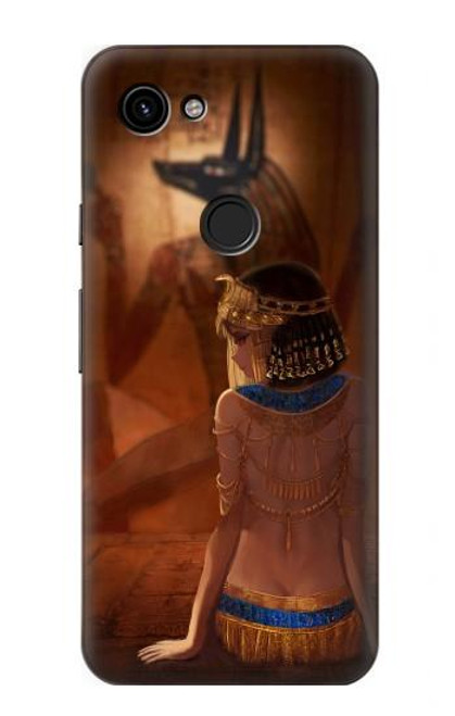 S3919 Egyptian Queen Cleopatra Anubis Hülle Schutzhülle Taschen für Google Pixel 3a