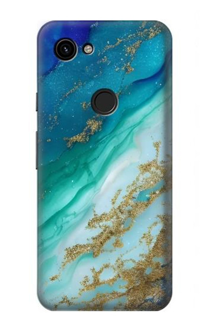 S3920 Abstract Ocean Blue Color Mixed Emerald Hülle Schutzhülle Taschen für Google Pixel 3a