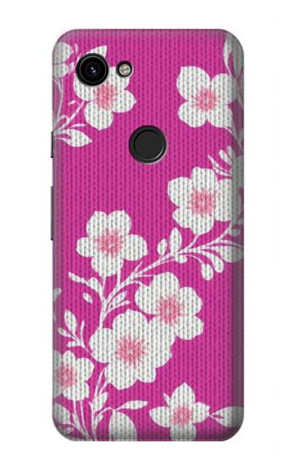 S3924 Cherry Blossom Pink Background Hülle Schutzhülle Taschen für Google Pixel 3a
