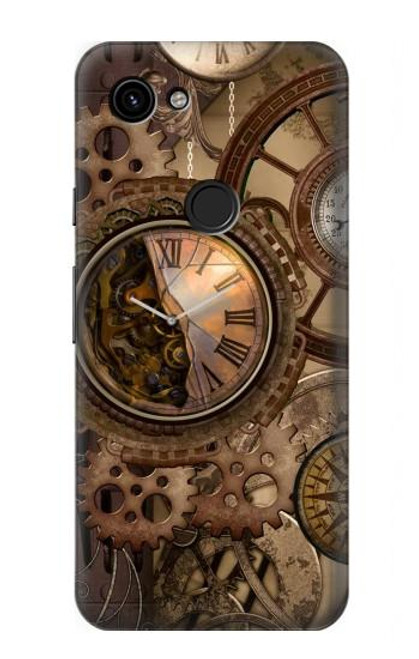 S3927 Compass Clock Gage Steampunk Hülle Schutzhülle Taschen für Google Pixel 3a