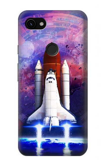 S3913 Colorful Nebula Space Shuttle Hülle Schutzhülle Taschen für Google Pixel 3a XL