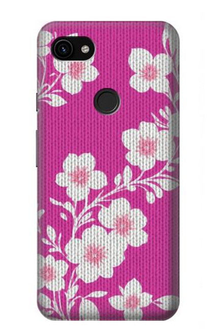 S3924 Cherry Blossom Pink Background Hülle Schutzhülle Taschen für Google Pixel 3a XL