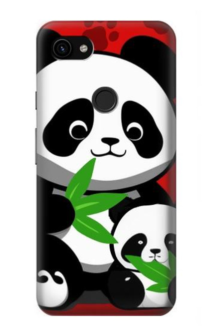 S3929 Cute Panda Eating Bamboo Hülle Schutzhülle Taschen für Google Pixel 3a XL
