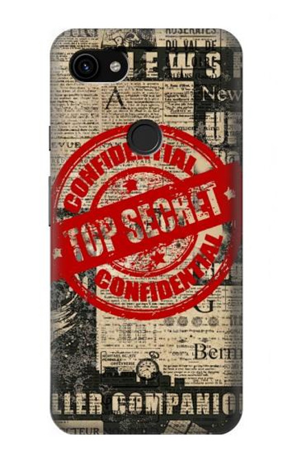 S3937 Text Top Secret Art Vintage Hülle Schutzhülle Taschen für Google Pixel 3a XL