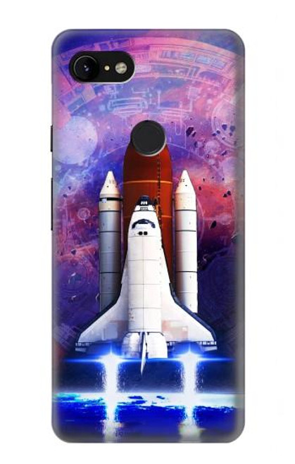 S3913 Colorful Nebula Space Shuttle Hülle Schutzhülle Taschen für Google Pixel 3 XL