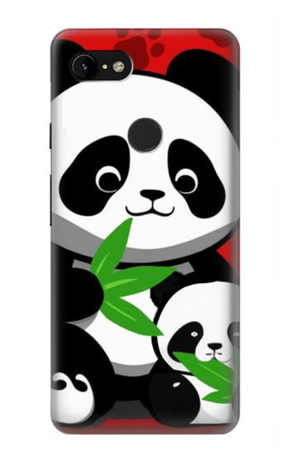 S3929 Cute Panda Eating Bamboo Hülle Schutzhülle Taschen für Google Pixel 3 XL