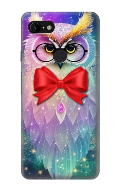 S3934 Fantasy Nerd Owl Hülle Schutzhülle Taschen für Google Pixel 3 XL
