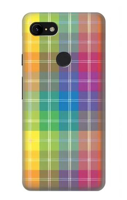 S3942 LGBTQ Rainbow Plaid Tartan Hülle Schutzhülle Taschen für Google Pixel 3 XL