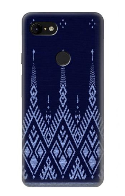 S3950 Textile Thai Blue Pattern Hülle Schutzhülle Taschen für Google Pixel 3 XL