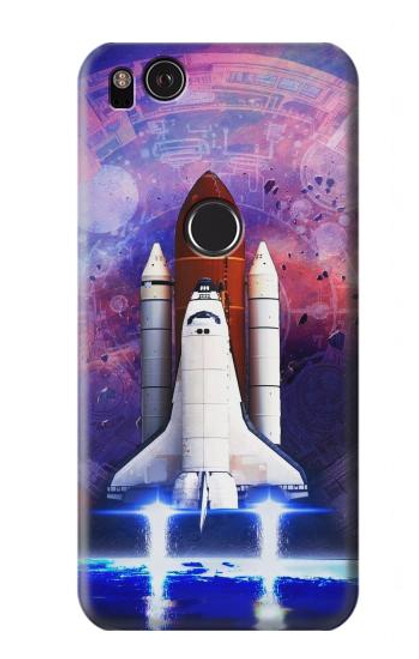 S3913 Colorful Nebula Space Shuttle Hülle Schutzhülle Taschen für Google Pixel 2