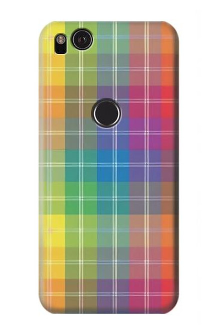 S3942 LGBTQ Rainbow Plaid Tartan Hülle Schutzhülle Taschen für Google Pixel 2