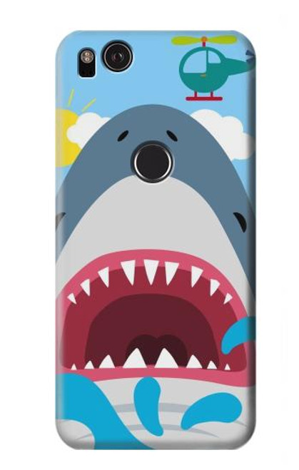 S3947 Shark Helicopter Cartoon Hülle Schutzhülle Taschen für Google Pixel 2