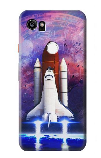 S3913 Colorful Nebula Space Shuttle Hülle Schutzhülle Taschen für Google Pixel 2 XL