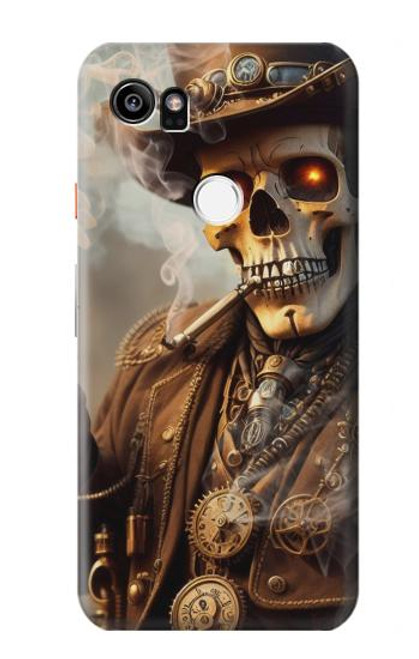 S3949 Steampunk Skull Smoking Hülle Schutzhülle Taschen für Google Pixel 2 XL