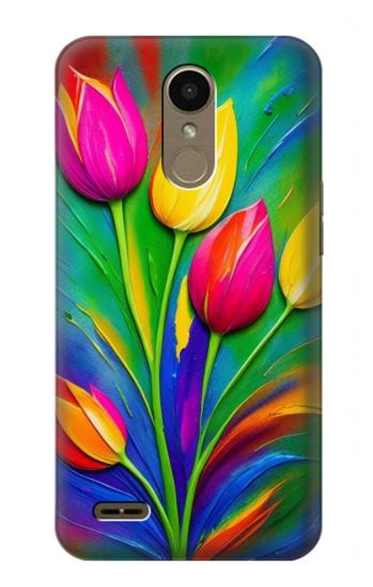 S3926 Colorful Tulip Oil Painting Hülle Schutzhülle Taschen für LG K10 (2018), LG K30
