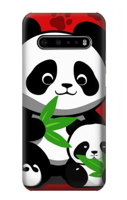S3929 Cute Panda Eating Bamboo Hülle Schutzhülle Taschen für LG V60 ThinQ 5G
