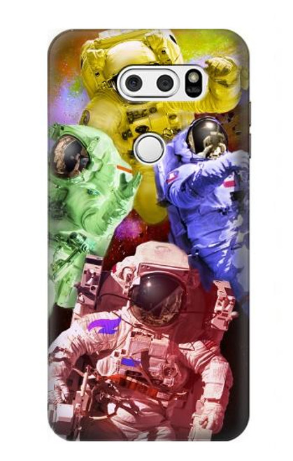 S3914 Colorful Nebula Astronaut Suit Galaxy Hülle Schutzhülle Taschen für LG V30, LG V30 Plus, LG V30S ThinQ, LG V35, LG V35 ThinQ