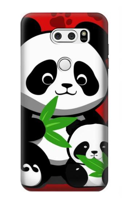 S3929 Cute Panda Eating Bamboo Hülle Schutzhülle Taschen für LG V30, LG V30 Plus, LG V30S ThinQ, LG V35, LG V35 ThinQ