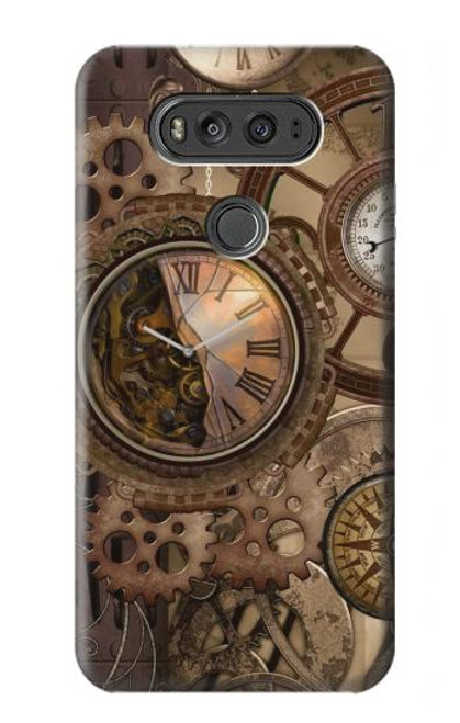S3927 Compass Clock Gage Steampunk Hülle Schutzhülle Taschen für LG V20