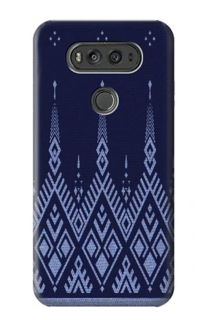 S3950 Textile Thai Blue Pattern Hülle Schutzhülle Taschen für LG V20