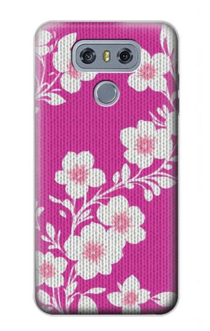 S3924 Cherry Blossom Pink Background Hülle Schutzhülle Taschen für LG G6