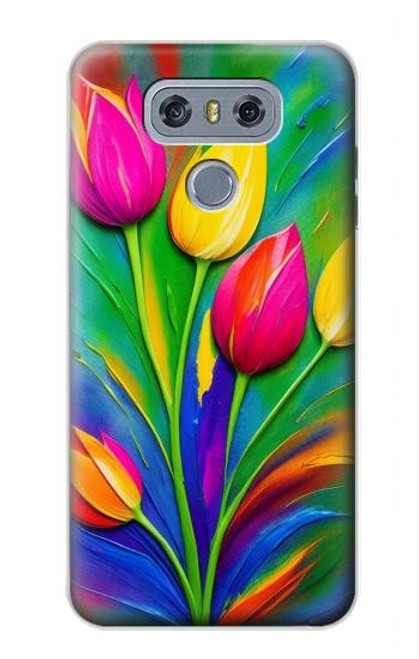 S3926 Colorful Tulip Oil Painting Hülle Schutzhülle Taschen für LG G6