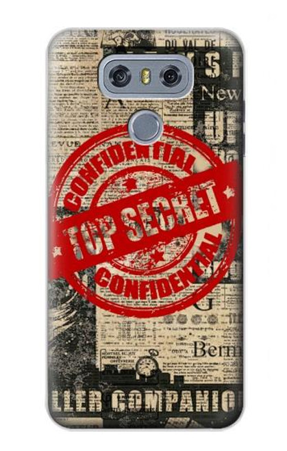 S3937 Text Top Secret Art Vintage Hülle Schutzhülle Taschen für LG G6