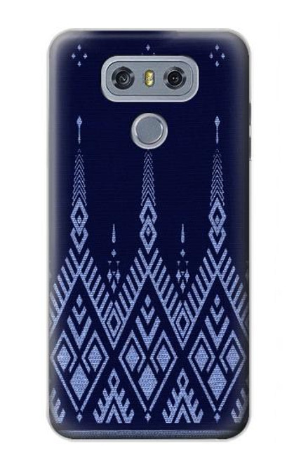 S3950 Textile Thai Blue Pattern Hülle Schutzhülle Taschen für LG G6