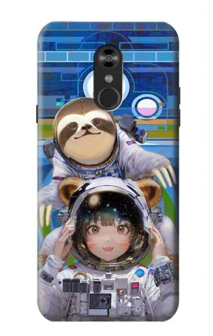 S3915 Raccoon Girl Baby Sloth Astronaut Suit Hülle Schutzhülle Taschen für LG Q Stylo 4, LG Q Stylus