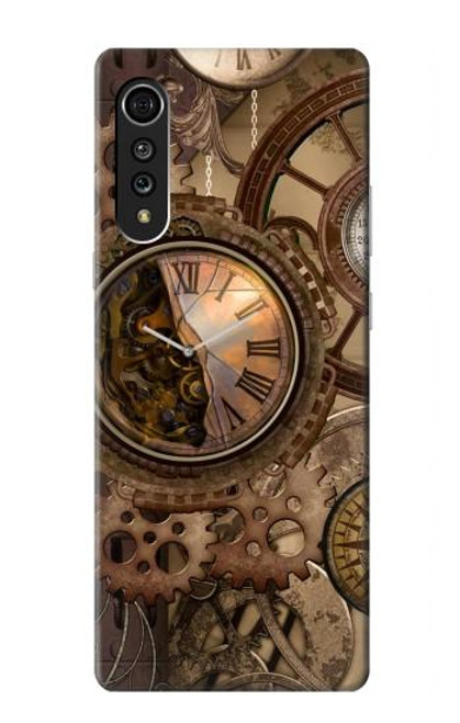 S3927 Compass Clock Gage Steampunk Hülle Schutzhülle Taschen für LG Velvet