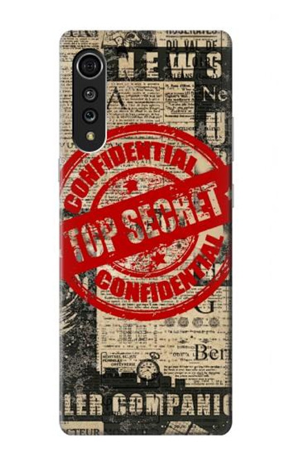 S3937 Text Top Secret Art Vintage Hülle Schutzhülle Taschen für LG Velvet