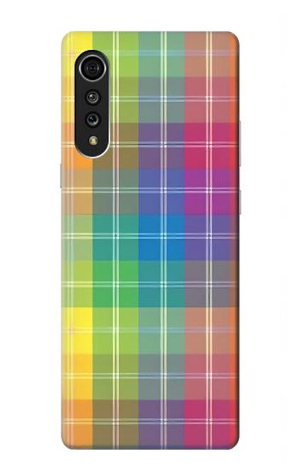 S3942 LGBTQ Rainbow Plaid Tartan Hülle Schutzhülle Taschen für LG Velvet