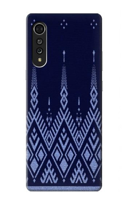 S3950 Textile Thai Blue Pattern Hülle Schutzhülle Taschen für LG Velvet