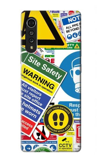 S3960 Safety Signs Sticker Collage Hülle Schutzhülle Taschen für LG Velvet