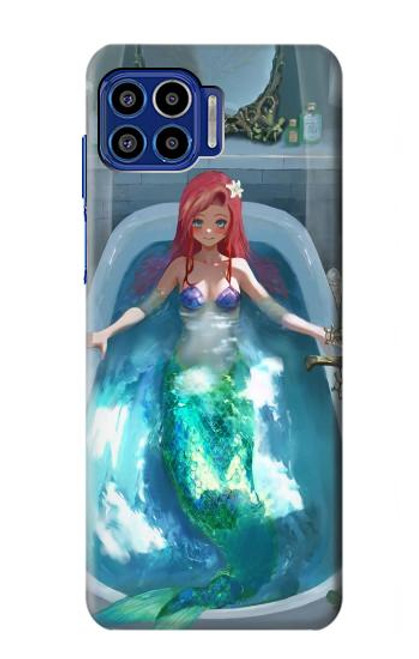 S3911 Cute Little Mermaid Aqua Spa Hülle Schutzhülle Taschen für Motorola One 5G