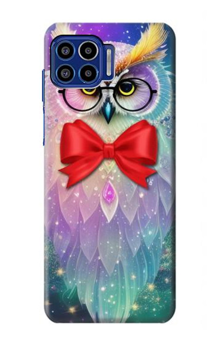 S3934 Fantasy Nerd Owl Hülle Schutzhülle Taschen für Motorola One 5G