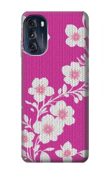 S3924 Cherry Blossom Pink Background Hülle Schutzhülle Taschen für Motorola Moto G (2022)