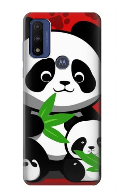 S3929 Cute Panda Eating Bamboo Hülle Schutzhülle Taschen für Motorola G Pure