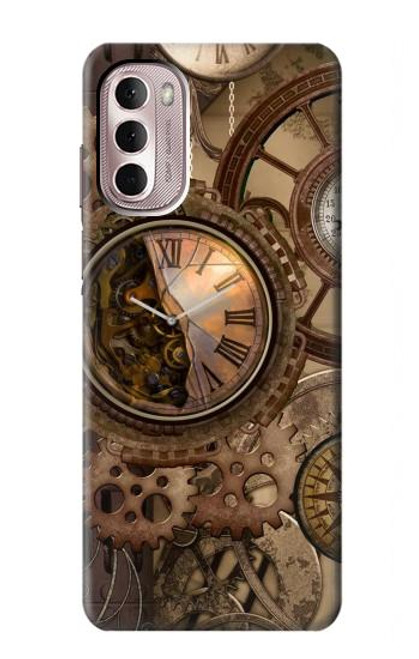 S3927 Compass Clock Gage Steampunk Hülle Schutzhülle Taschen für Motorola Moto G Stylus 4G (2022)