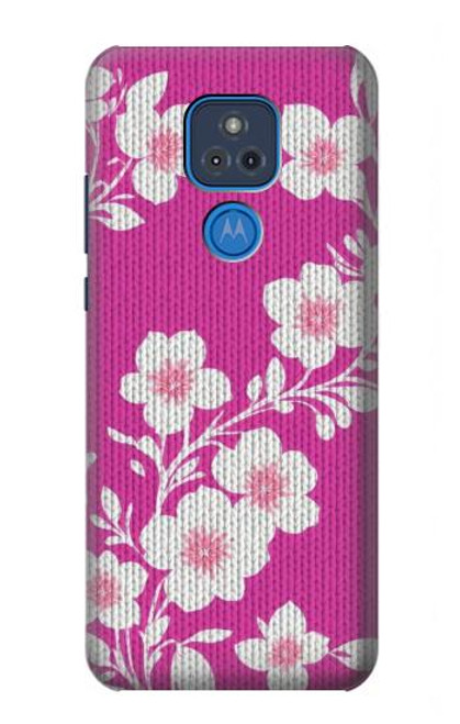 S3924 Cherry Blossom Pink Background Hülle Schutzhülle Taschen für Motorola Moto G Play (2021)