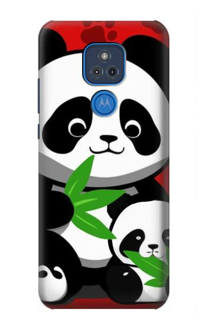 S3929 Cute Panda Eating Bamboo Hülle Schutzhülle Taschen für Motorola Moto G Play (2021)