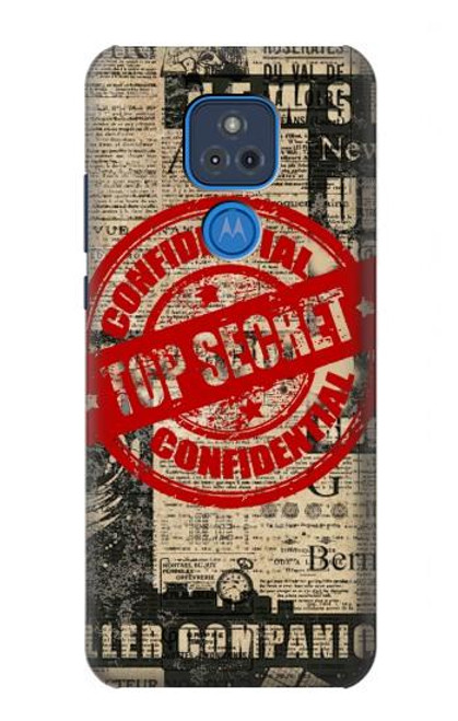 S3937 Text Top Secret Art Vintage Hülle Schutzhülle Taschen für Motorola Moto G Play (2021)