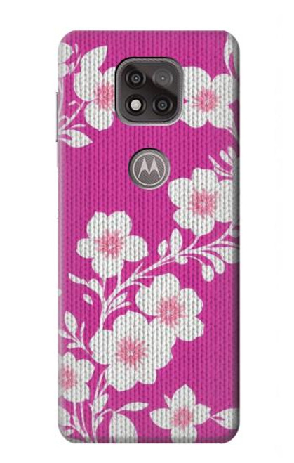 S3924 Cherry Blossom Pink Background Hülle Schutzhülle Taschen für Motorola Moto G Power (2021)