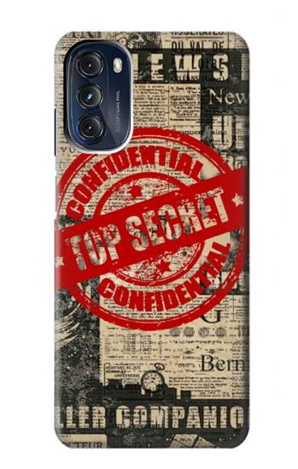 S3937 Text Top Secret Art Vintage Hülle Schutzhülle Taschen für Motorola Moto G 5G (2023)