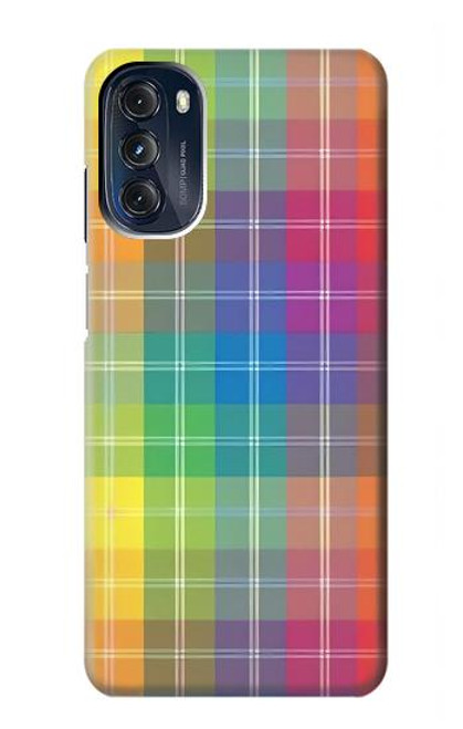 S3942 LGBTQ Rainbow Plaid Tartan Hülle Schutzhülle Taschen für Motorola Moto G 5G (2023)