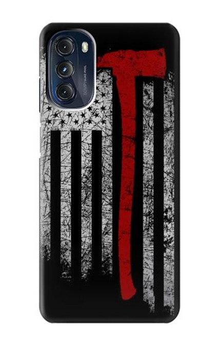 S3958 Firefighter Axe Flag Hülle Schutzhülle Taschen für Motorola Moto G 5G (2023)