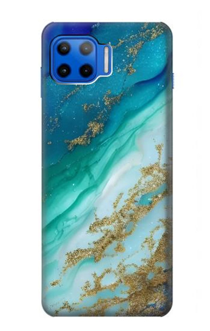 S3920 Abstract Ocean Blue Color Mixed Emerald Hülle Schutzhülle Taschen für Motorola Moto G 5G Plus